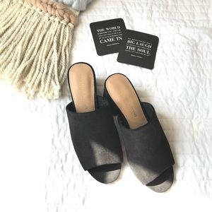 Christian Siriano Black Open Toe Mule | Christian